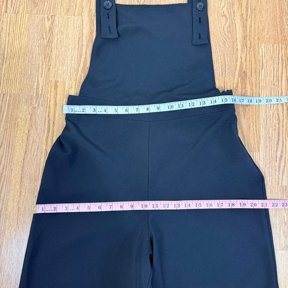 Nasty Gal Wide Leg Dungaree Jumpsuit overalls BLACK size 10 NWT - Picture 16 of 17